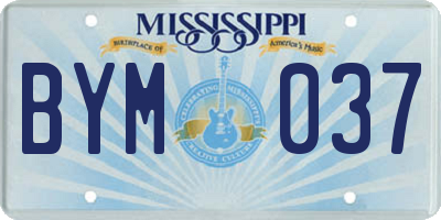MS license plate BYM037
