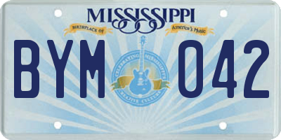 MS license plate BYM042