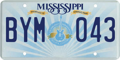 MS license plate BYM043