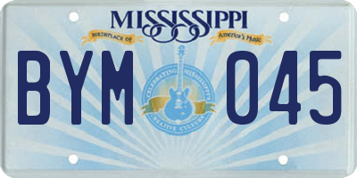 MS license plate BYM045