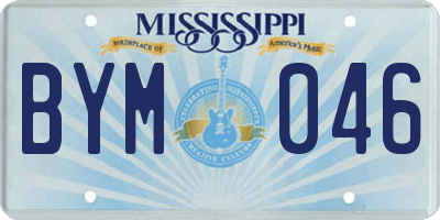 MS license plate BYM046