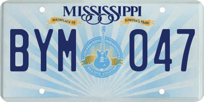 MS license plate BYM047