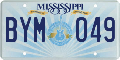 MS license plate BYM049