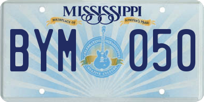 MS license plate BYM050
