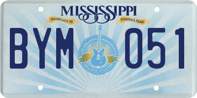 MS license plate BYM051