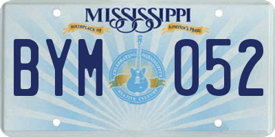 MS license plate BYM052