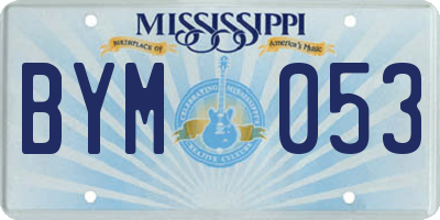 MS license plate BYM053