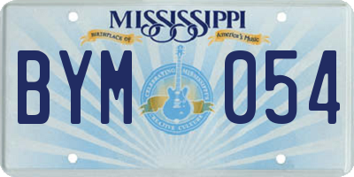 MS license plate BYM054