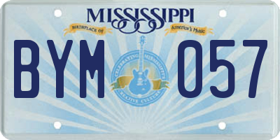 MS license plate BYM057