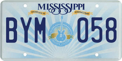 MS license plate BYM058