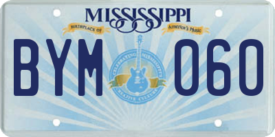 MS license plate BYM060