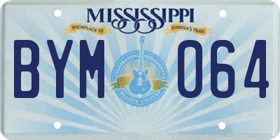 MS license plate BYM064
