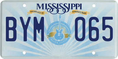 MS license plate BYM065
