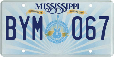 MS license plate BYM067