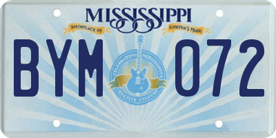 MS license plate BYM072