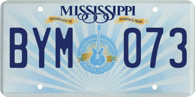 MS license plate BYM073