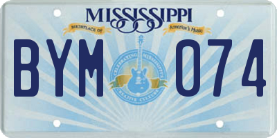 MS license plate BYM074