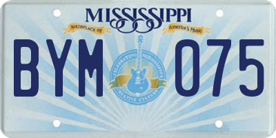 MS license plate BYM075