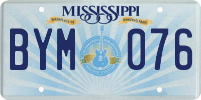MS license plate BYM076