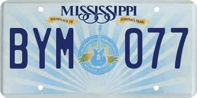 MS license plate BYM077