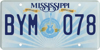MS license plate BYM078