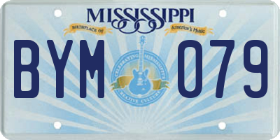 MS license plate BYM079