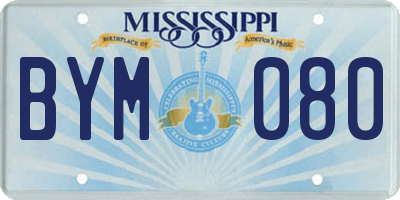 MS license plate BYM080