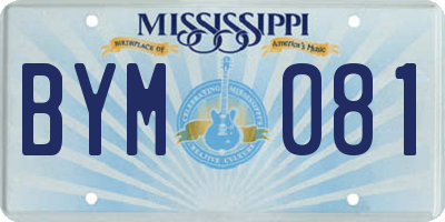MS license plate BYM081