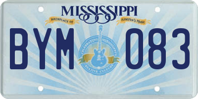 MS license plate BYM083