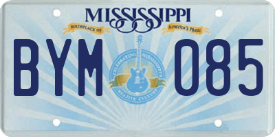 MS license plate BYM085