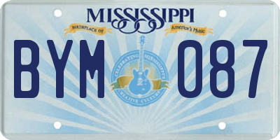 MS license plate BYM087