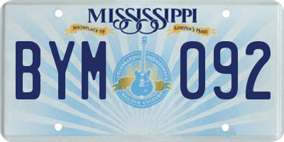 MS license plate BYM092
