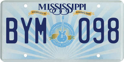 MS license plate BYM098