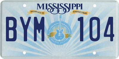 MS license plate BYM104