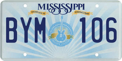 MS license plate BYM106