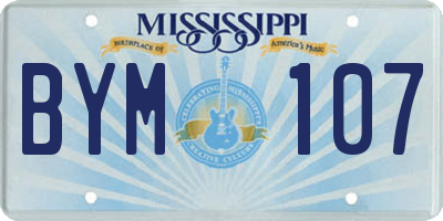 MS license plate BYM107