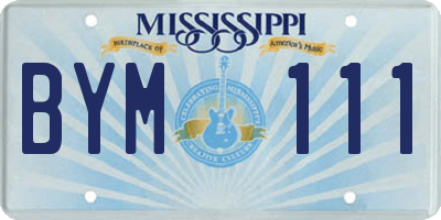 MS license plate BYM111