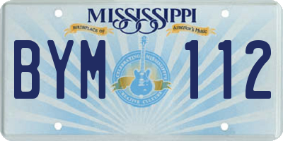 MS license plate BYM112