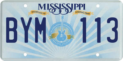 MS license plate BYM113