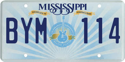 MS license plate BYM114