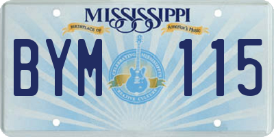 MS license plate BYM115