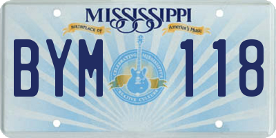 MS license plate BYM118