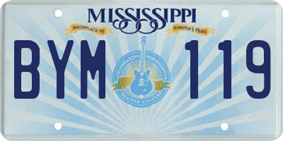 MS license plate BYM119