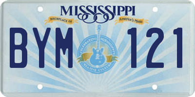 MS license plate BYM121