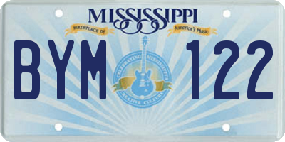 MS license plate BYM122