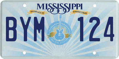 MS license plate BYM124