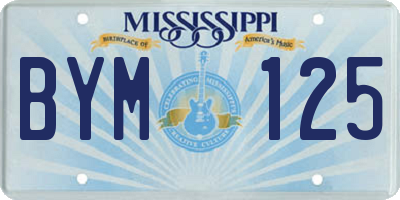 MS license plate BYM125