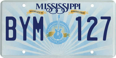 MS license plate BYM127