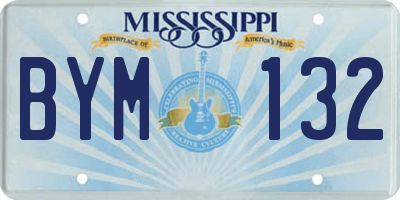 MS license plate BYM132