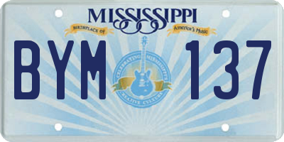 MS license plate BYM137
